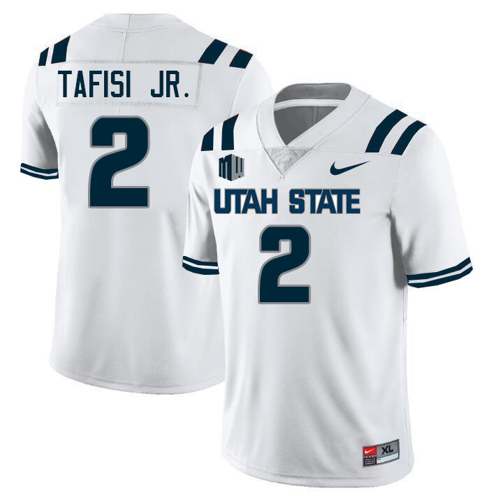 Utah State Aggies #2 MJ Tafisi Jr. College Football Jerseys Stitched Sale-White